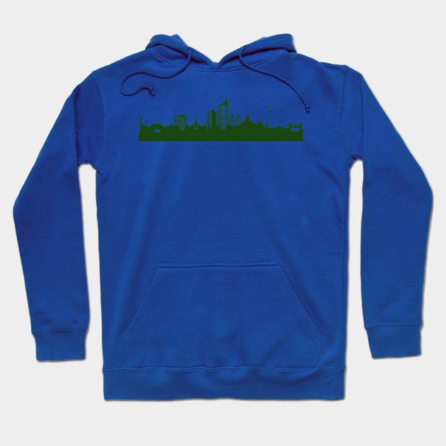 LEIPZIG skyline in forest green Hoodie by 44spaces